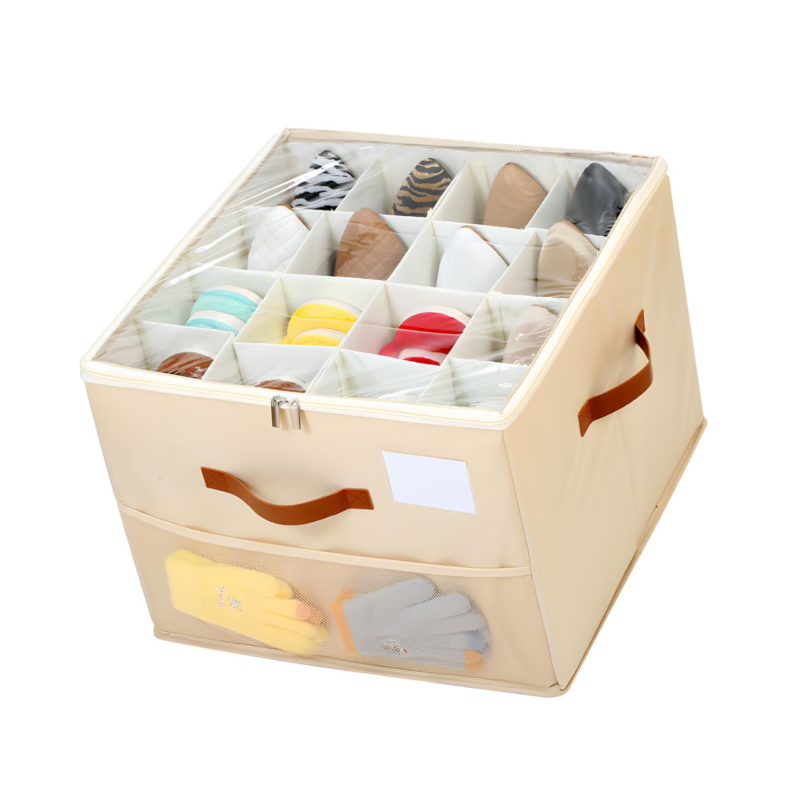 Snorvixre Fashionable Closet Shoe Storage Solution for 8 16Pairs Equipped with Clear Covers and Reinforced Carry Handles Dustproof Shoe Container