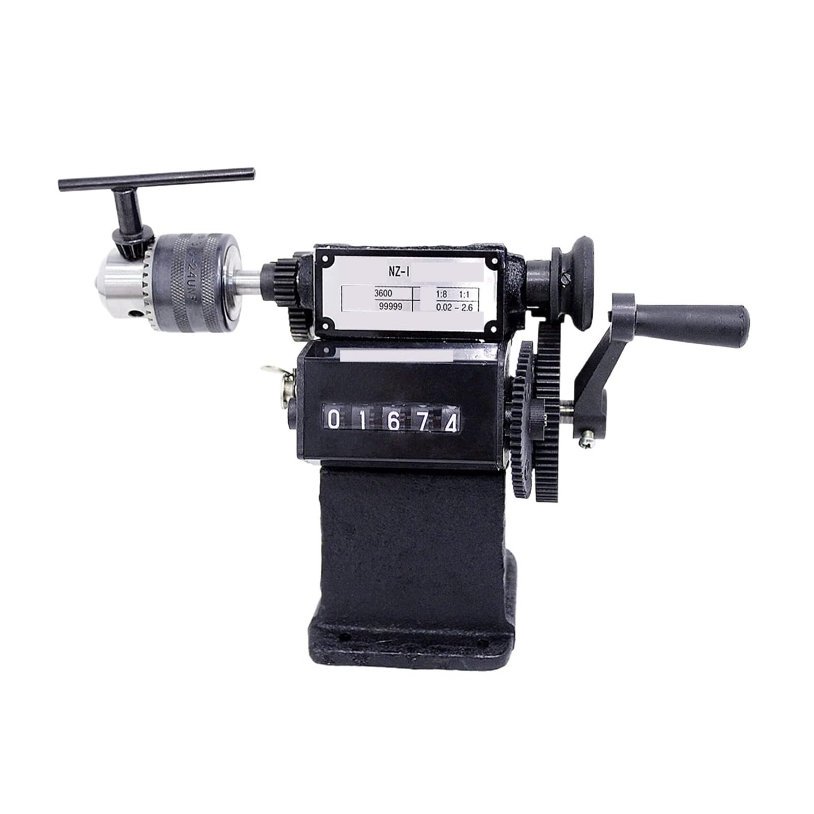 Cable Reel， 1pc NZ1 Manual Hand Coil Counting and Winding Machine Cranked Counter, Iron Household Modification with Chuck Gear Garden Hose(0.6-6 Chuck)