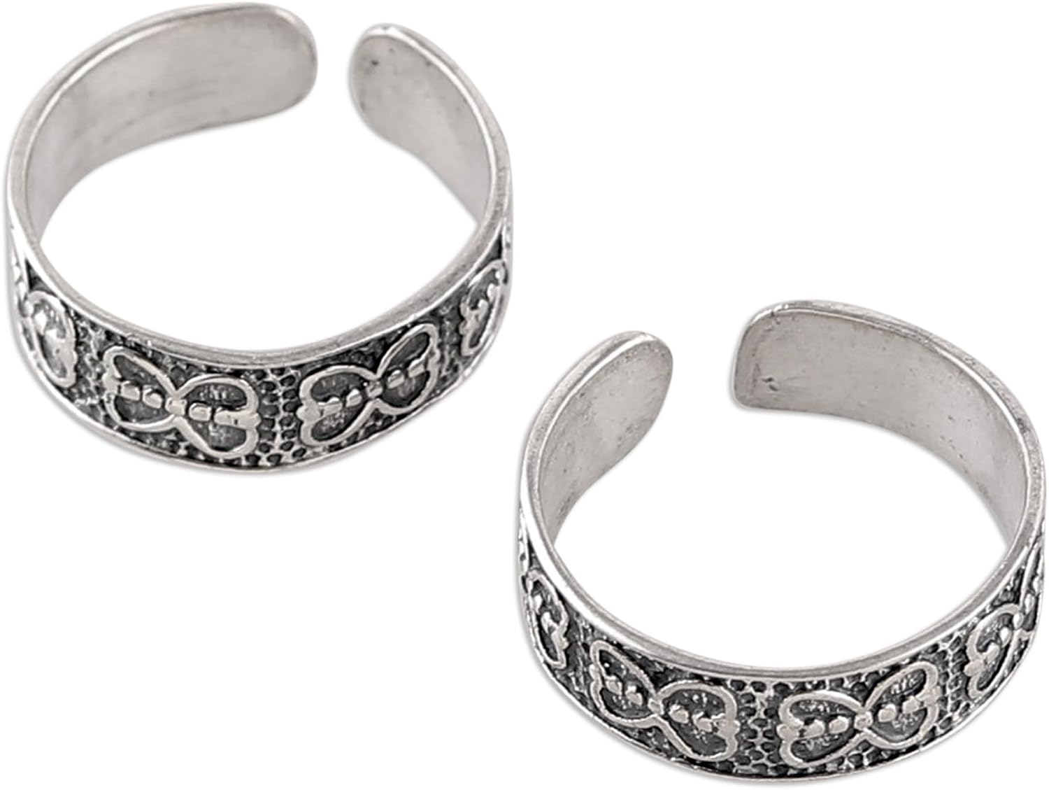 NOVICA No Stone .925 Sterling Silver Toe Ring 'Butterfly Joy'