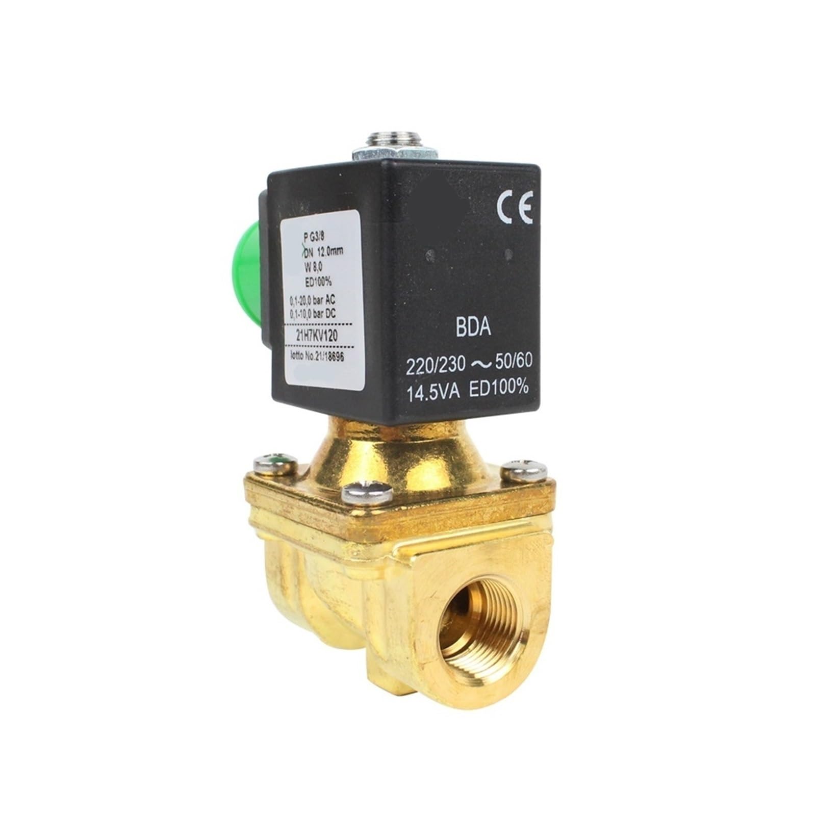 21H7KV120 21H8KV120 21H9KV180 DN15 1/2 DN20 Normally Closed 12V Solenoid Valve 220V 24V 110V for Water Air DN15(21H7KV120(14W) DN10)