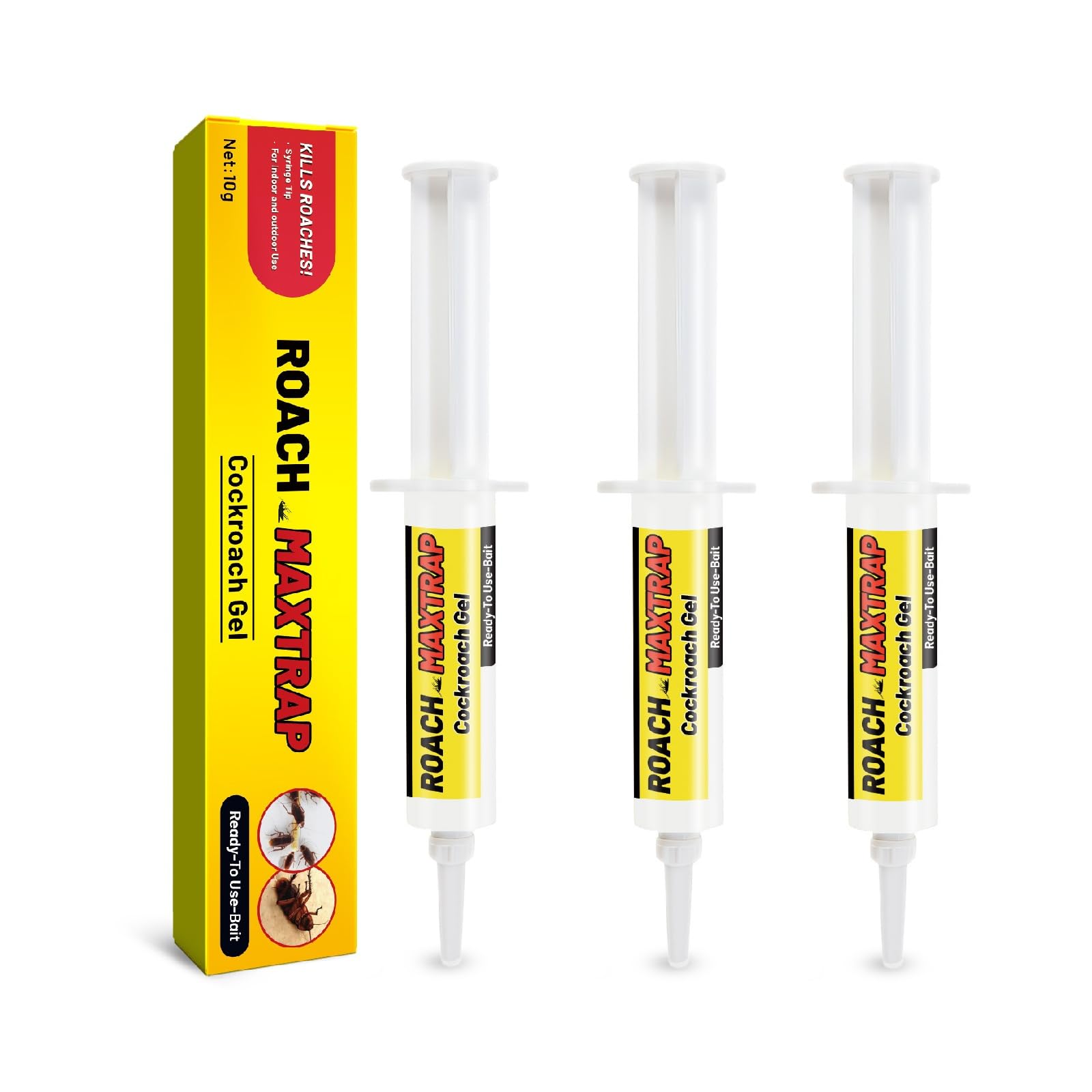 Cebo Profesional Potente Anticucarachas Gel,10G,3PC,Elimina Cucarachas Rápidamente,Resultados Rápidos