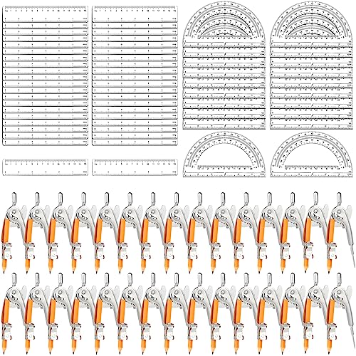 120 Pieces Geometry Math Set Compass for Geometry Math Compass...