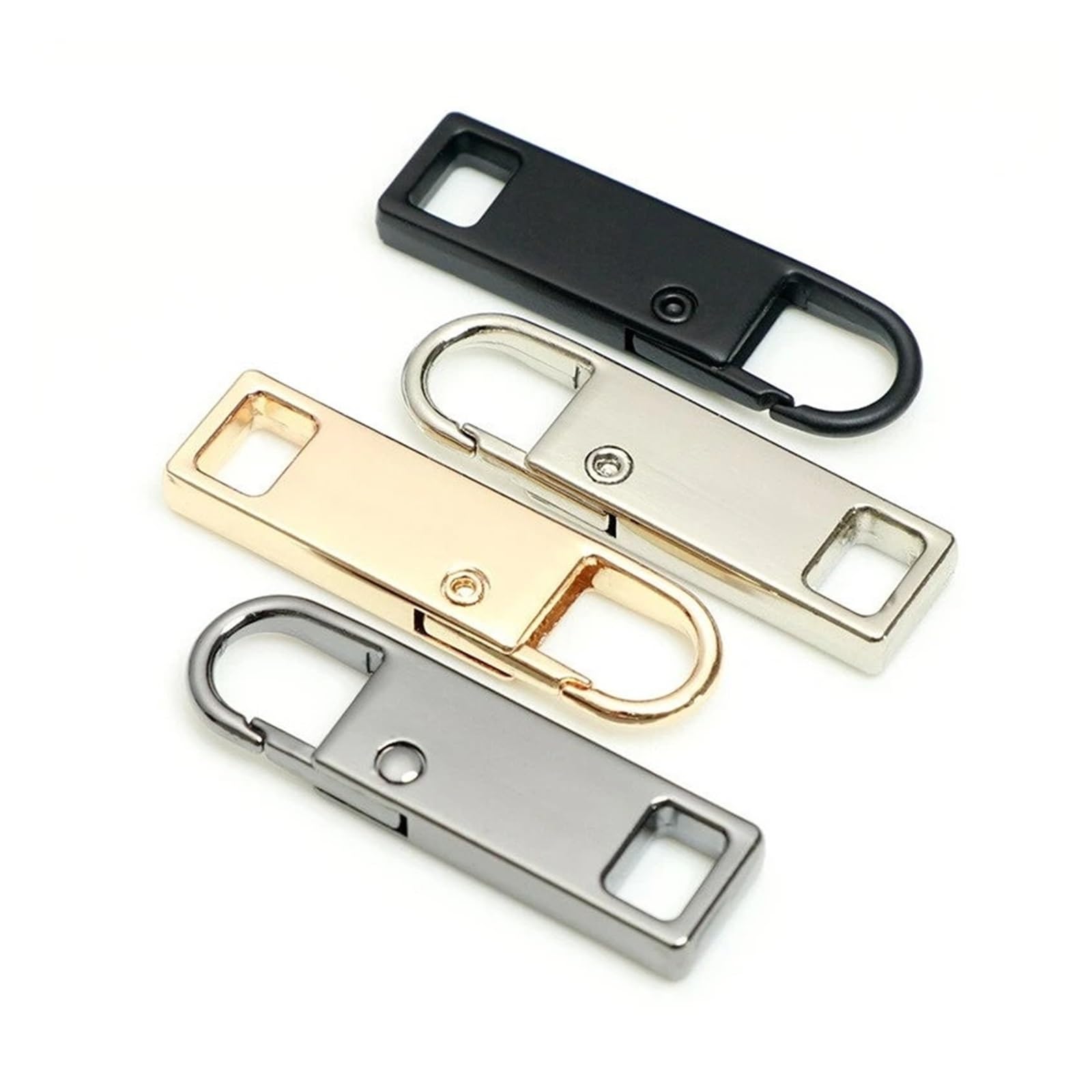 Recambios para tiradores de cremallera, Reemplazo extraíble del deslizador de la cabeza cremallera metal for los bolsos y ropa Paquete multicolor 4(Golden-4pcs)