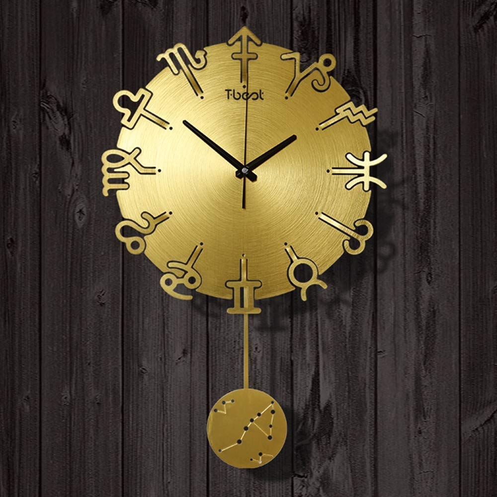 XINGYU Uhren für Wohnzimmer Dekor Gelb/Silber/Gold Konstellation Europäische Wanduhr Wohnzimmer Moderne einfache kreative Mode Tisch Haushalt Dekoration Quarzuhr 38 * 60 (cm)