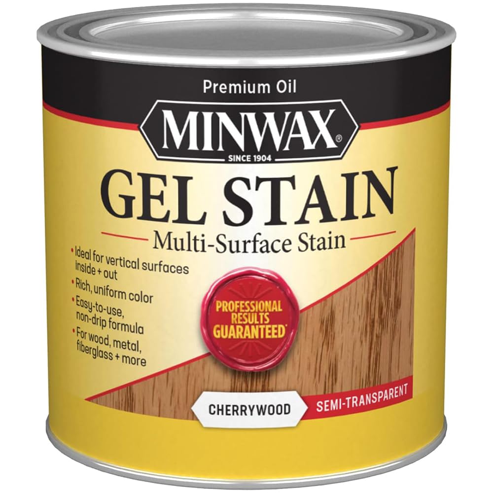 qt Minwax 66070 Cherrywood Gel Stain Multi-Surface Stain, Semi-Transparent