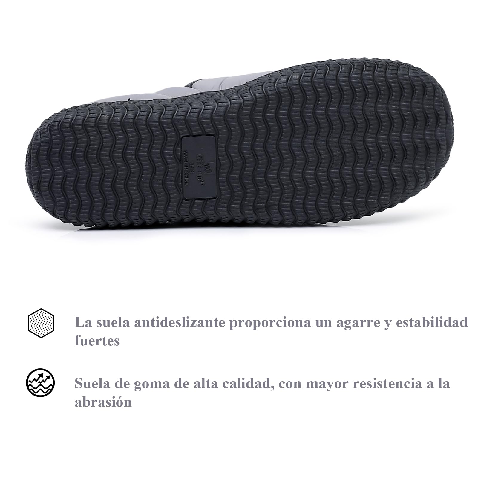 Git-up Pantuflas de hombre de espuma viscoelástica, suaves y cálidas, con tejido de punto, con paneles elásticos, zapatillas de casa para interior/exterior con suela antideslizante