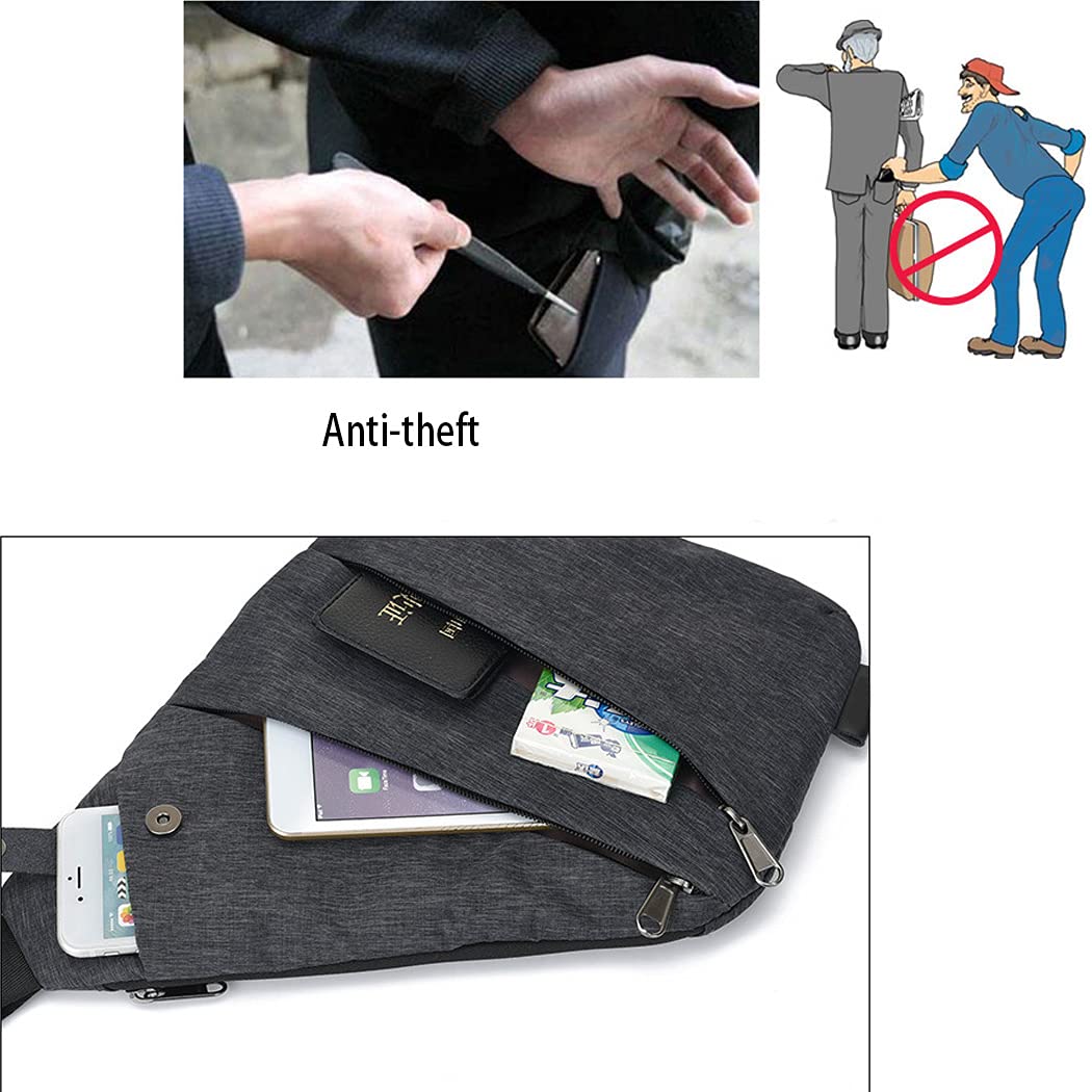 Ovecat Sling Bag Crossbody Spalla Petto Zaino antifurto a ghigliottina, per Uomo Donna