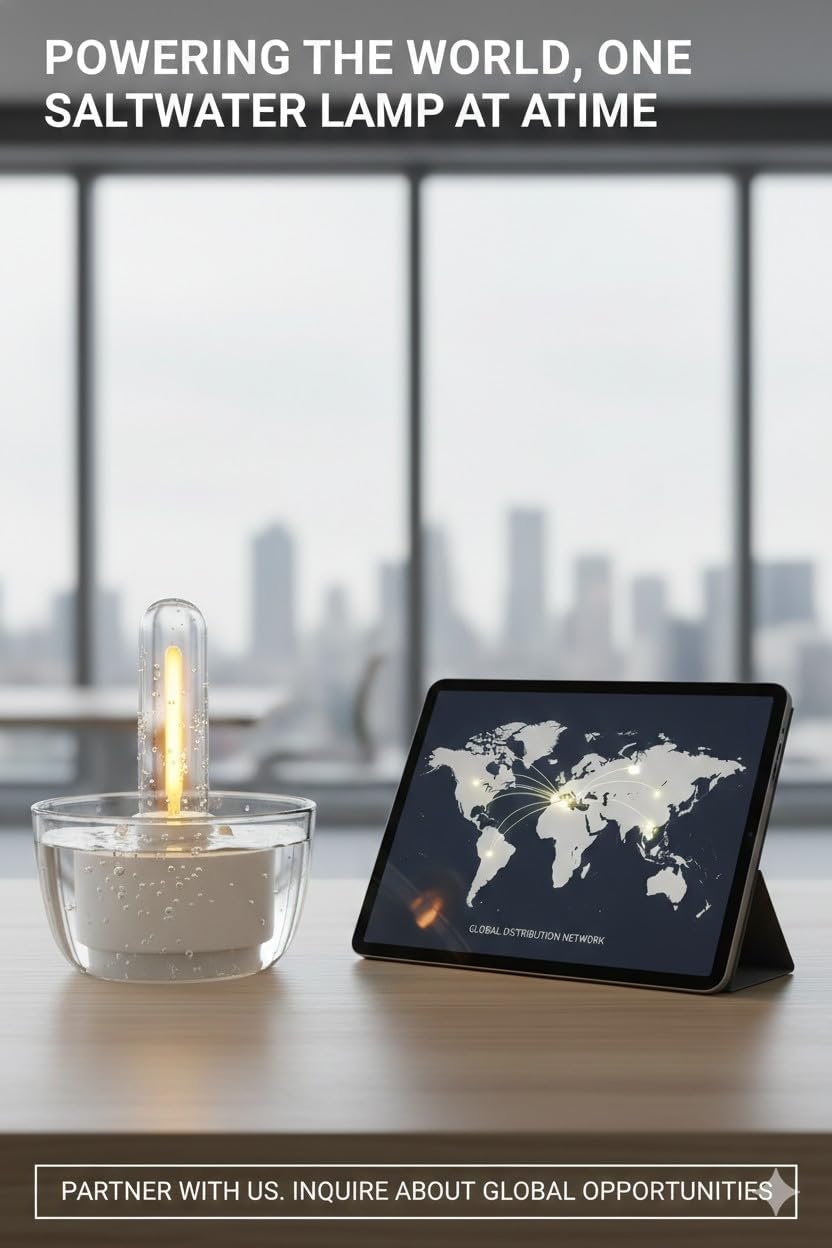 Warm Harmony Salt Water Candle Lamp, Floating Waterproof LED Light, Warm White, Portable, for Camping, Fishing and Indoor Power Outages