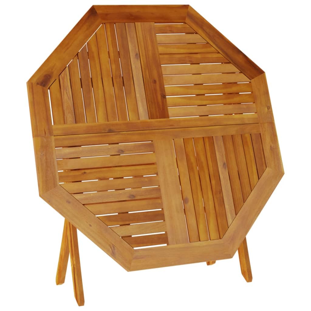 Tavolo da giardino pieghevole, diametro 110 x 75 cm, in legno massiccio di acacia | Superficie trattata a olio, design a doghe per il drenaggio dell'acqua, pieghevole salvaspazio, stabile per bevande