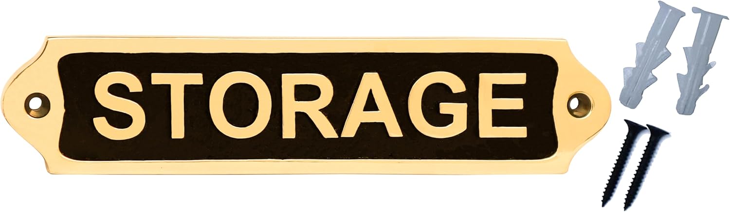 Sam Star Brass Door Sign Plaques - Traditional, Easy DIY Installation - Best Home Decor for Gents, Ladies, Office, Laundry, Restroom, Push, Pull, Parking (BEDROOM)