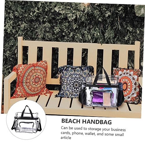 KESYOO Transparent Large Capacity Tote Bag for Women Lightweight Travel Handbag Versatile Beach Bag with Strap for Swim Accessories and Daily Use2