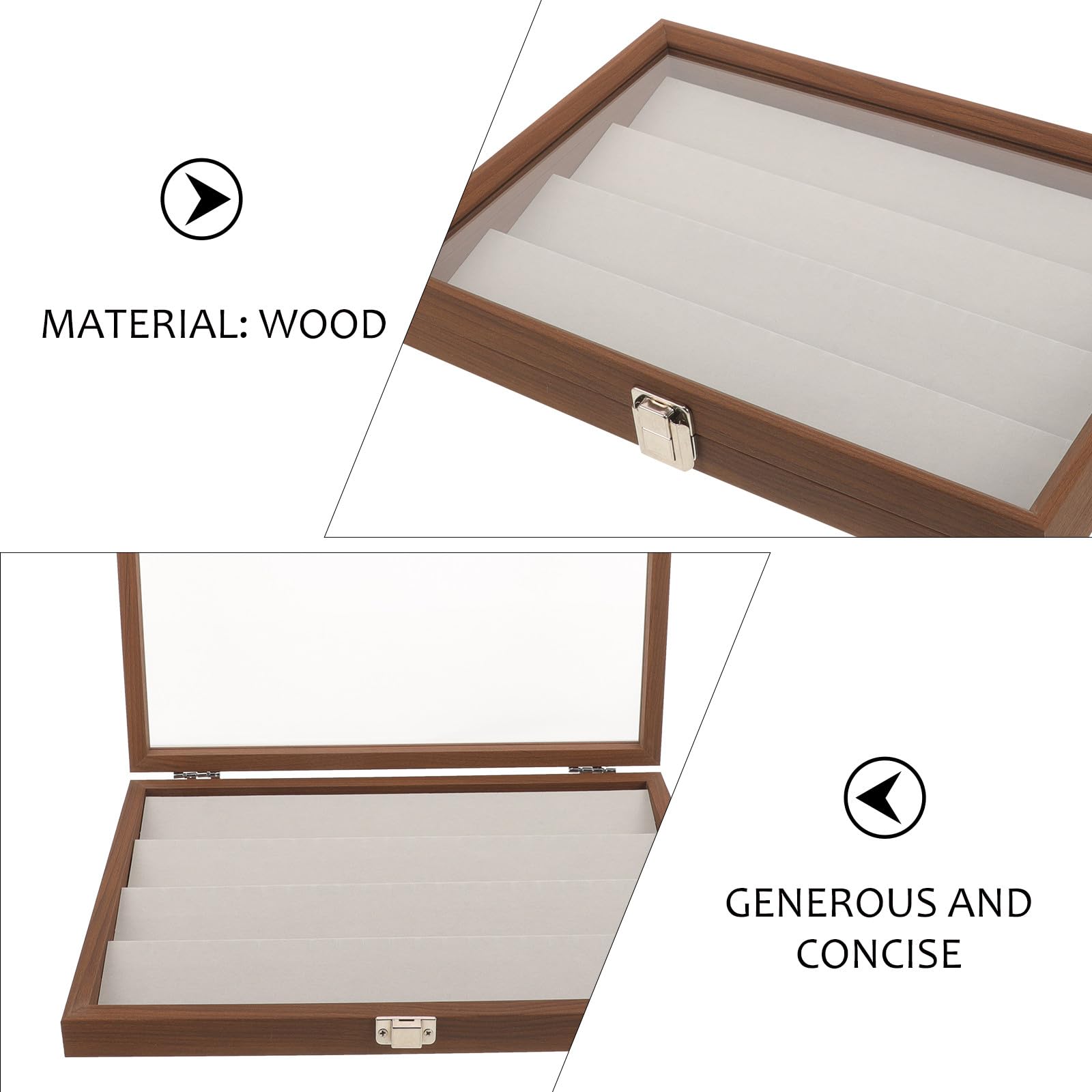 Amosfun Joyero de Madera Multifuncional 360x251x50mm para Exhibir y Organizar Anillos, Pendientes y Collares, Contenedor de Exhibición de Joyas Práctico y Compacto para Uso Diario