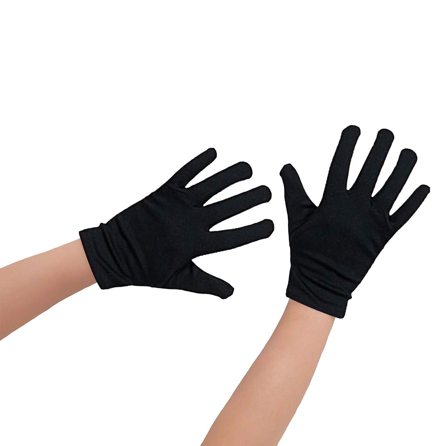 Oblique Unique® 1 Paar Kinder Handschuhe in Schwarz aus Baumwolle