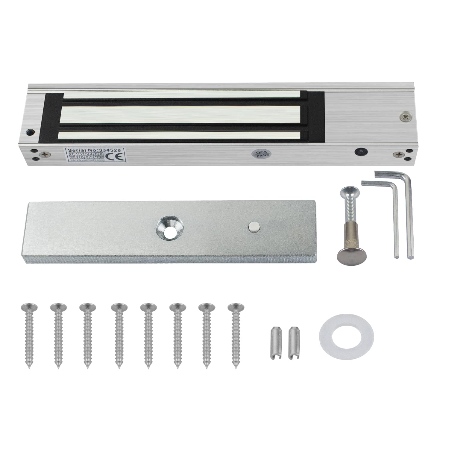 YAVIS Serrure Électromagnétique Étanche DC 12V, 280 KG/600LBs de force, Surface brossée, Modèle NC, Supports Z & L inclus, idéale pour systèmes de contrôle d'accès extérieurs et intérieurs