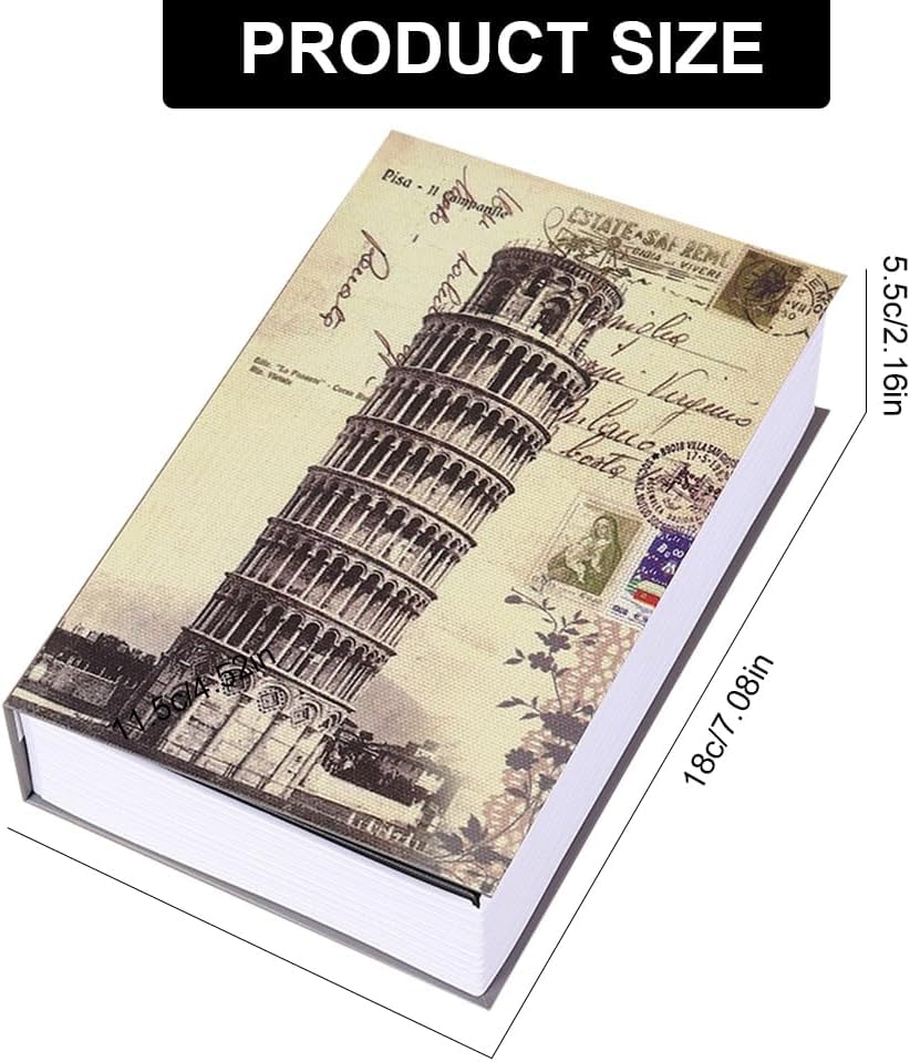 Image of Alloy Steel Book Safe with 2 Key Lock, Dictionary Diversion Book Safe, Portable Safe Box,Cash, Jewellery, Kids, Money,Diamond Ring Etc (Pisa-Digit Lock, Small)
