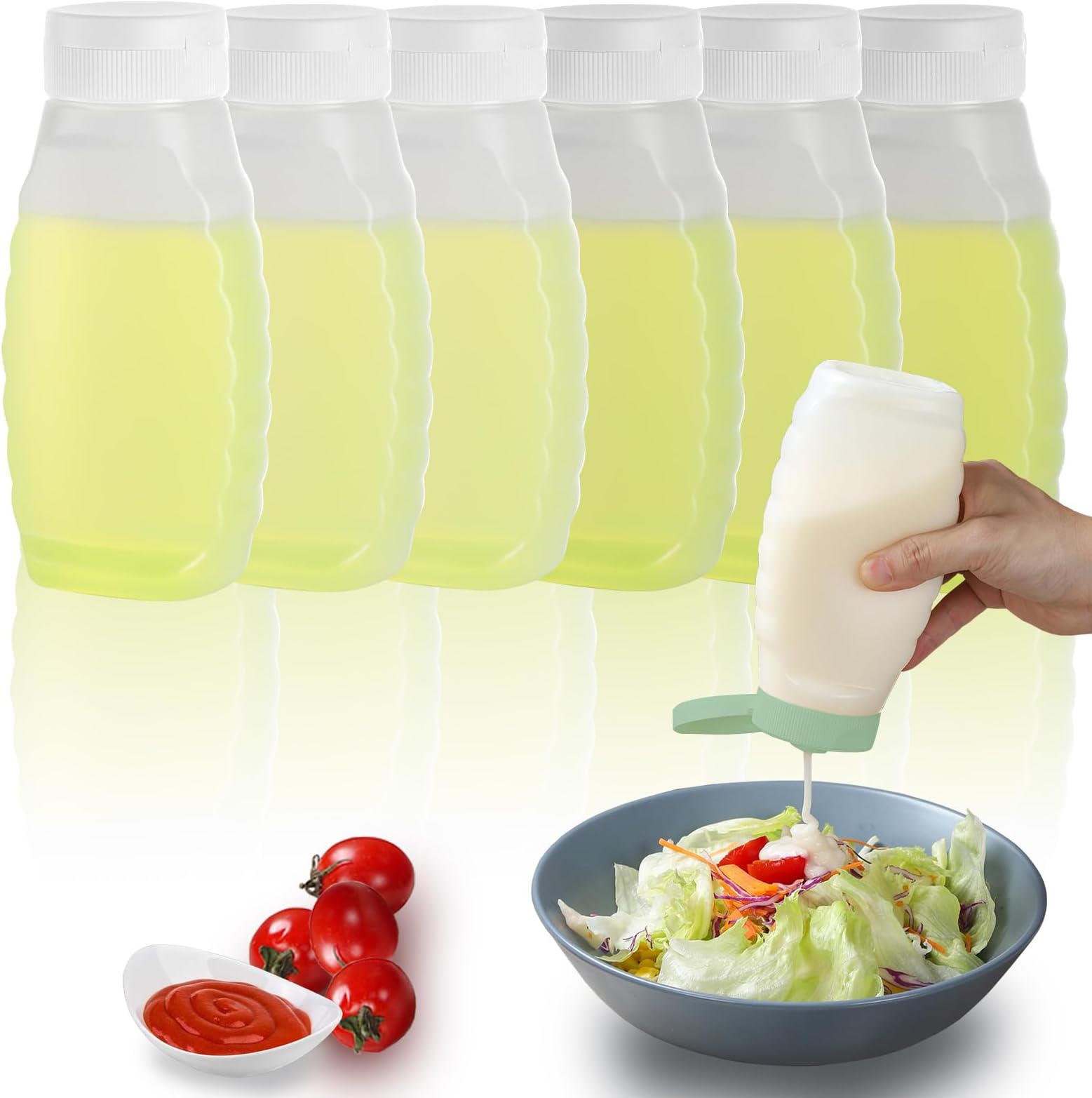 Amazon.com: RAMFIYN 6 Pack Condiment Squeeze Bottles for Liquids ...