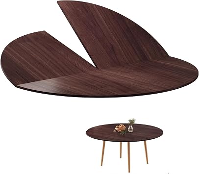 47.2-79in Diameter Modern Round Wood Foldable Dining Table Top Only Large Foldable Table Top Extender Space Saving No Legs Replace Table Top Easy To Store For Kitchen Patio Coffee And Side63"