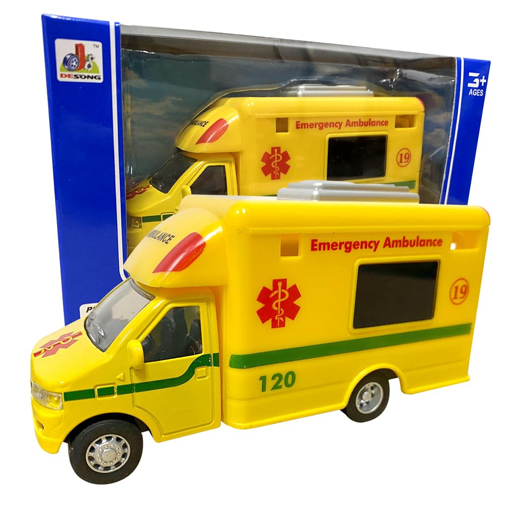 Juguete de Ambulancia de Emergencia, Educativos Metálico Mini Coches de Juguete, Regalo para Niños y Niñas Coche de Juguete para Niños a Partir de 3 Años 12.8 X 5.5 X 6.8 cm