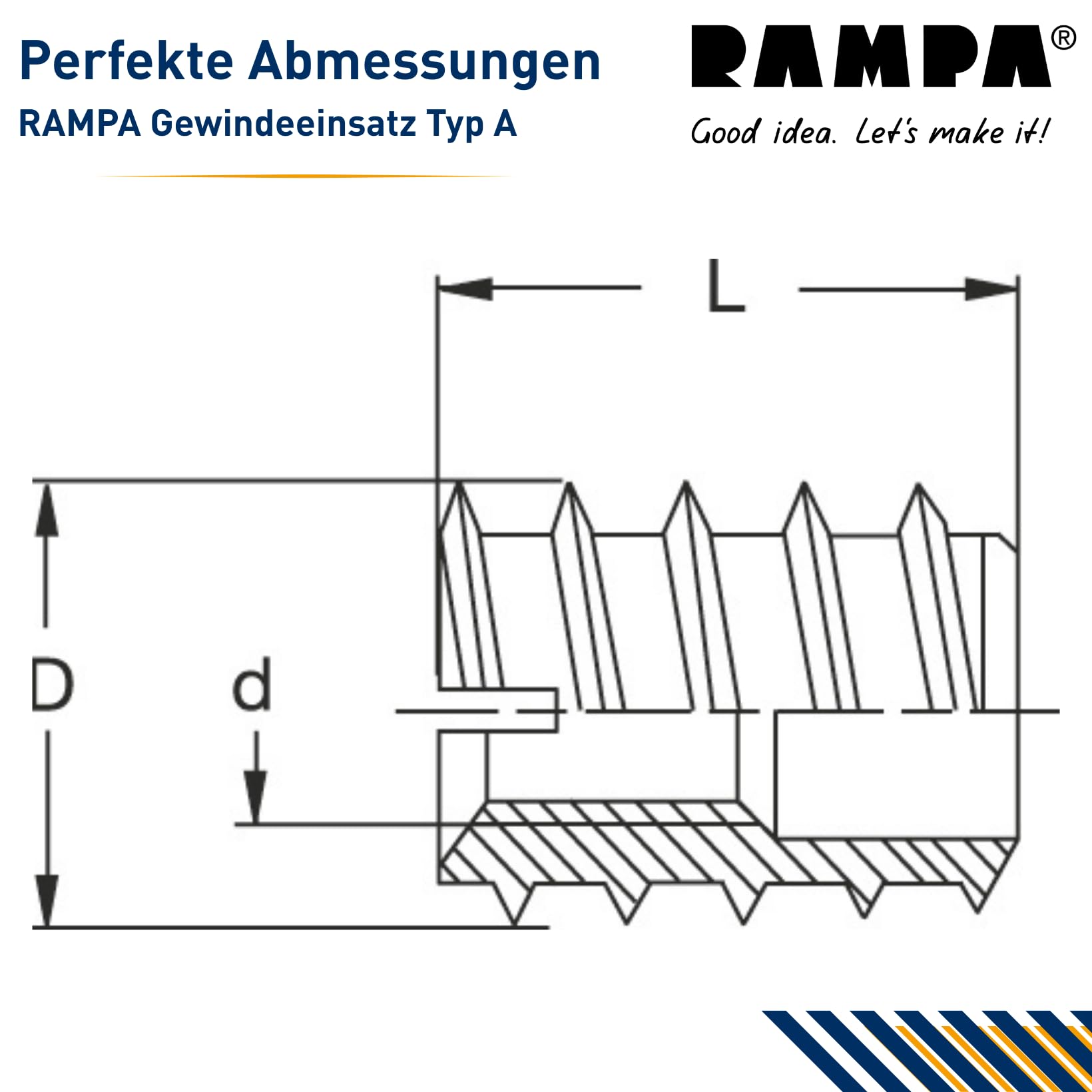 RAMPA Gewindemuffe Typ A, M16 x 30 mm, Stahl verzinkt, 10 Stück