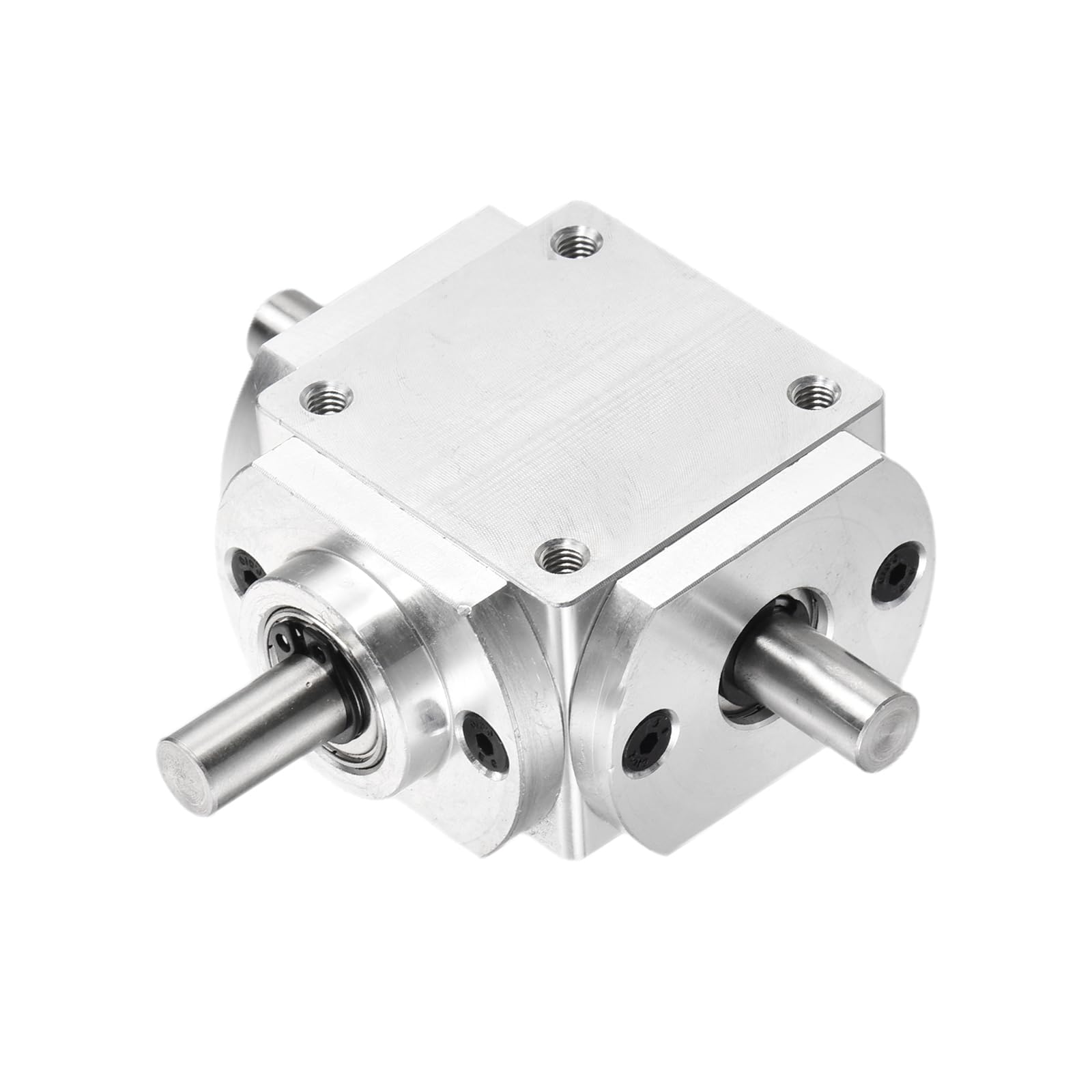 QUARKZMAN Getriebe 90 Grad Kegelradgetriebe 1:1 Doppelausgangswelle 1 Modul 20 Zähne Aluminiumrahmen 8mm Welle 79x66x30mm