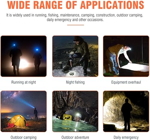 Miniatura 6 de BORUIT Linterna frontal LED de luz roja y blanca paquete de 2 AAA con batería AAA súper brillante, linterna de cabeza de 4 modos para niños y