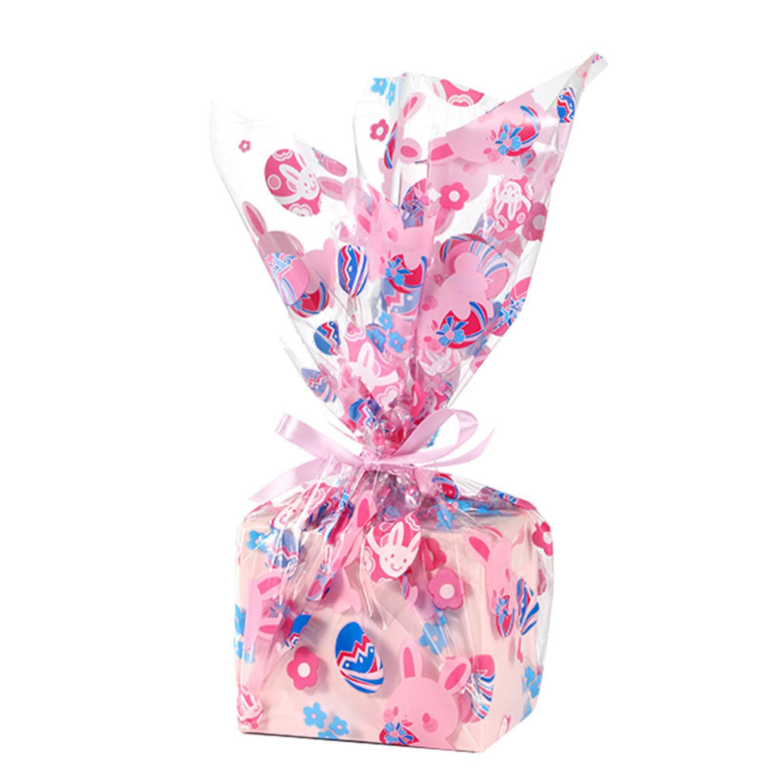 shareluck 100ft Easter Cellophane Wrap Roll - Easter Cello Wrapping Paper for Gift Baskets, Treats-Bunny Design & Eggs Cellophane. (100ft Long x 16” Wide x 2.5Mil)