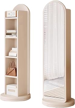 CIOOCPK Solid Wood Full Length Mirror Storage Rack, 66" x 16" Oversize Standing Mirror Full Length, Floor Mirror for Living Room, Bedroom, Entryway
