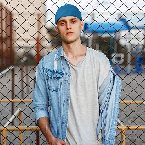 Satinior 4 Pieces Trawler Beanie Watch Hat Roll Up Edge Skullcap Fisherman Beanie Unisex #TOP5