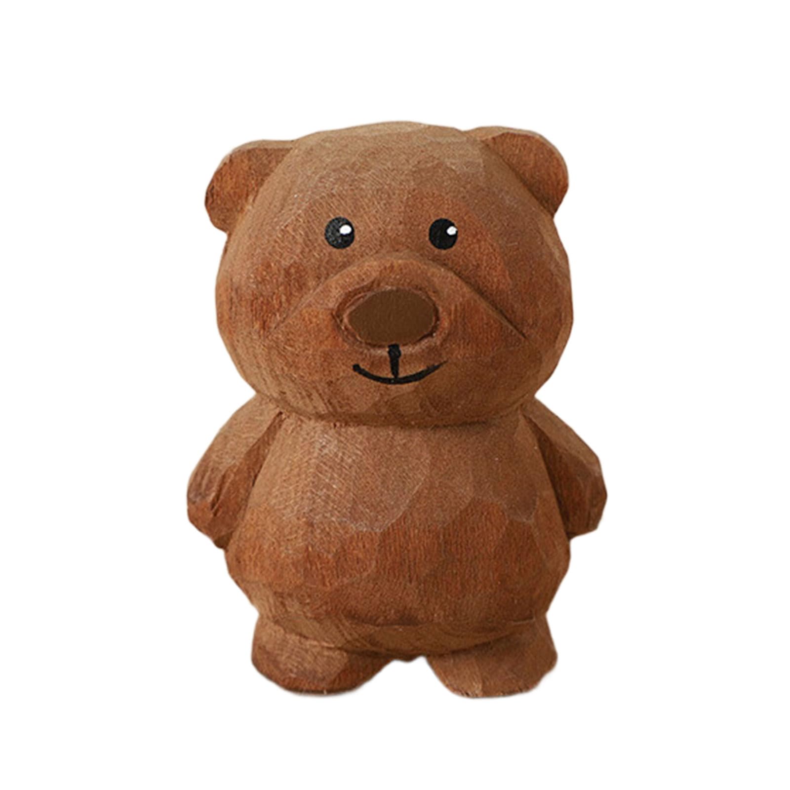 Shunzhong Brown Bear Sculpture Home Decoration Art Living Room Bedroom Size Artisanal Bear Carving Gift