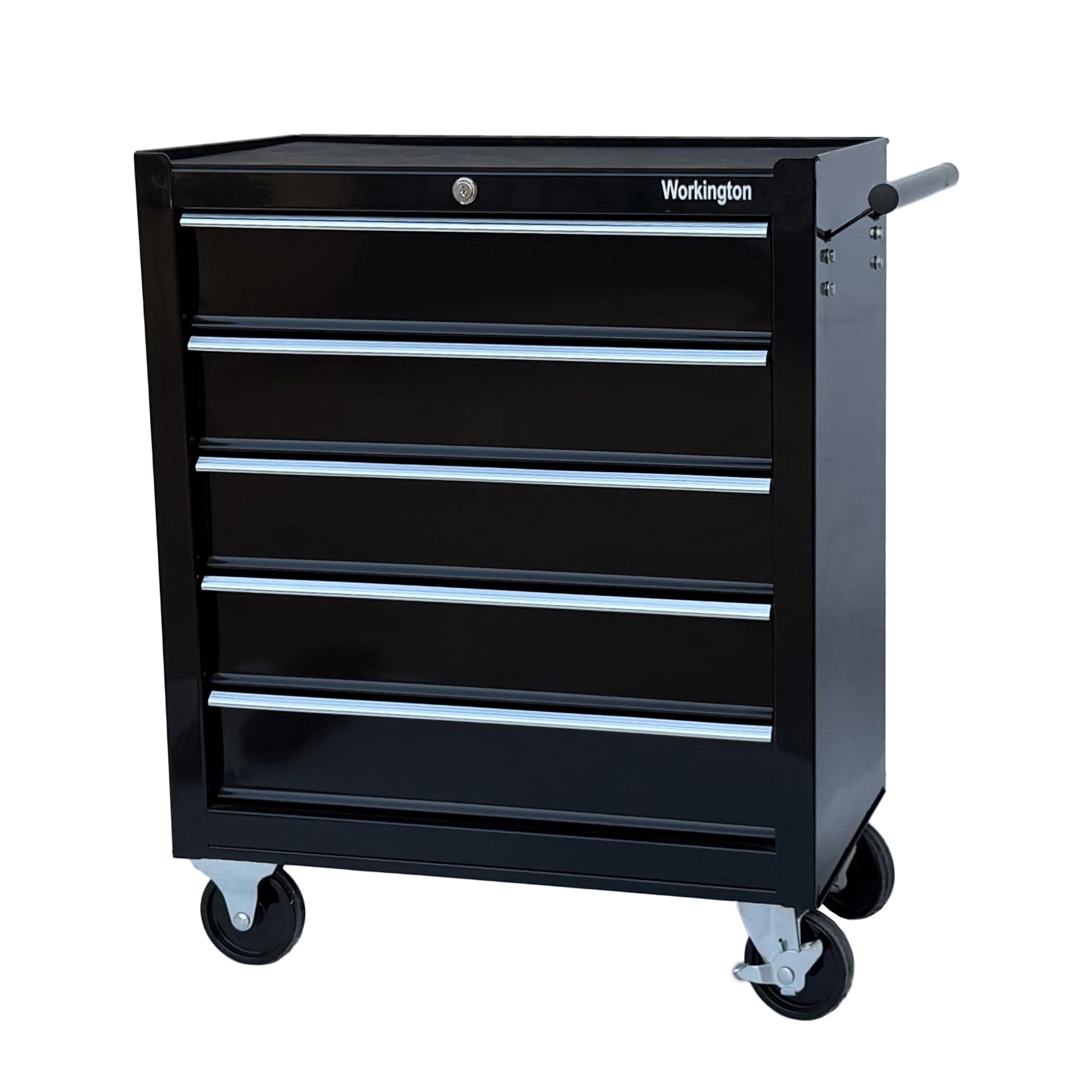 Rolling Metal Tool Chest with 5 Drawers, 24" 5-Drawer Tool Chest Cabinet with Ball Bearing Drawer Slides, Steel Tool Storage Box Organizer 4101 Black