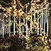Produktbild BlueFire Meteorschauer Regen Lichter 50cm,10 Spirale Tubes 540 LEDs Wasserdichte Eiszapfen Lichter Regentropfen Lichterketten für Draussen/Innenraum/Hochzeit/Party/Weihnachten Dekoration (Bunt)