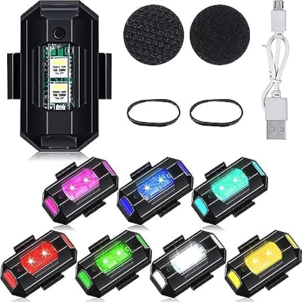 LED Strobe Light, 7 Colors, Rechargeable Waterproof Warning Signal, Universal for Bikes, Cars, Motorcycles, Drones-picture-17