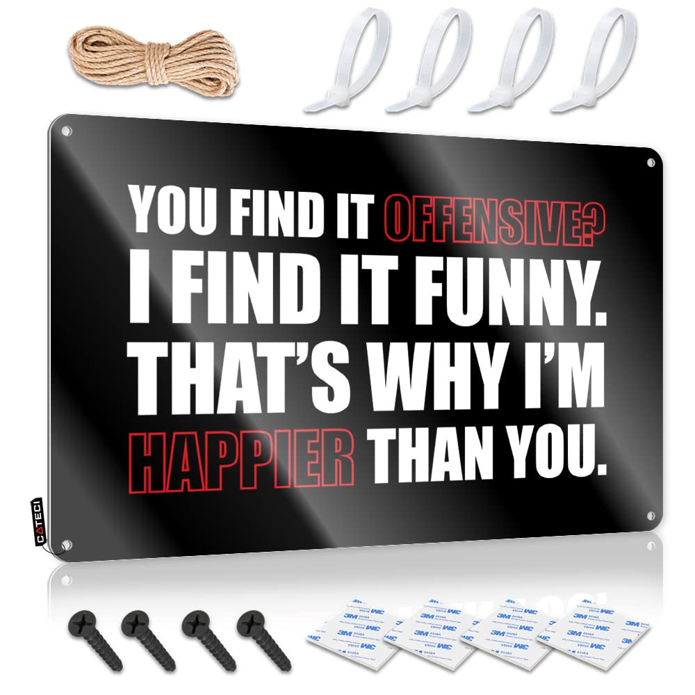 Dtha One Color Vintage Metal Signs Funny You Find It Offensive I It Tin Sign Funny Sign Decor Cheers Tin Sign(30X40cm)