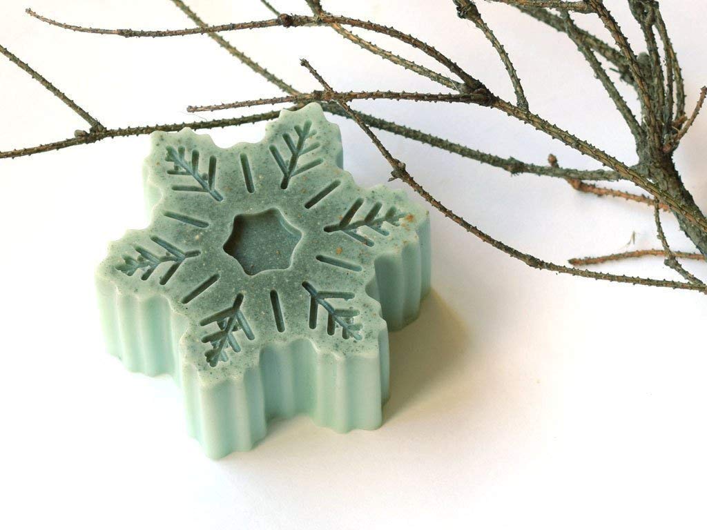 Christmas Soap Snowflake Blue Clay Favors Stocking Stuffer Bergamot Citrus Decorative Bath Beauty Soaps Bar Soaps Vegan Soap Natural Soap Baby Christmas Rustic