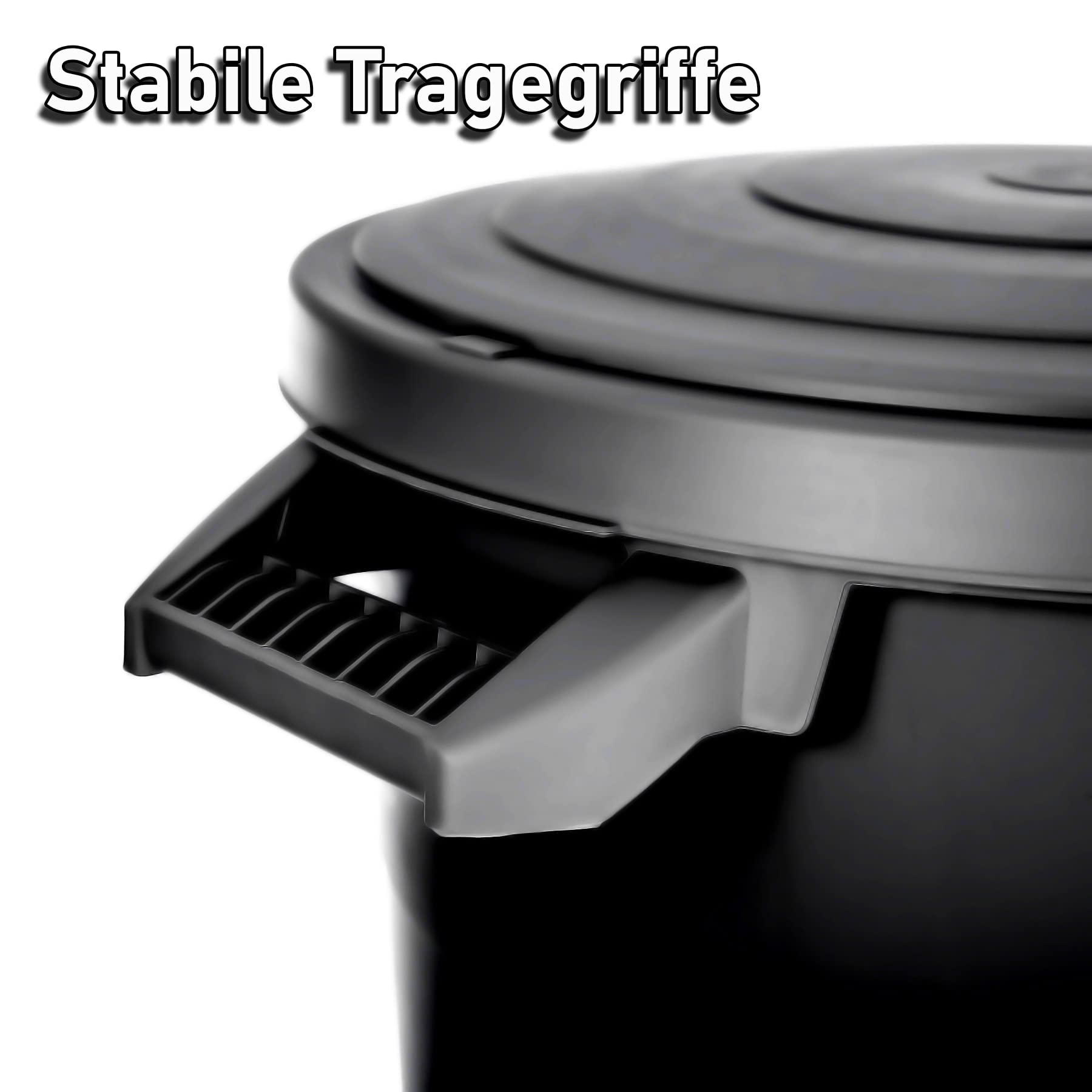 BigDean 80 Liter wetterfeste Universaltonne mit Deckel und Tragegriffen Schwarz Regentonne Mülleimer Indoor Outdoor