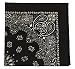 USA Made Military Army Trainmen Paisley 22" x 22" Bandanas (Black)