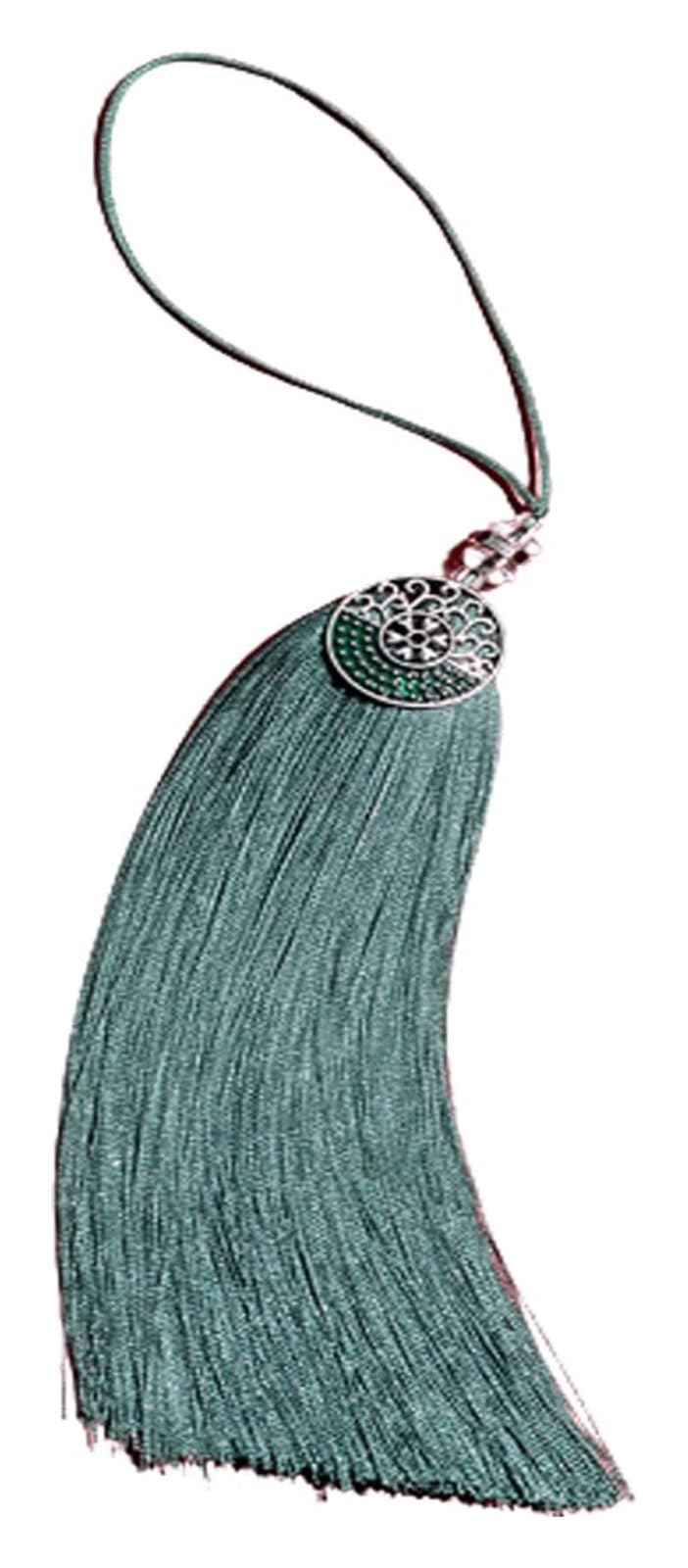 Tassels, 5Pcs Tai Chi Chinese Kungfu No Static No Wire Drawing Durable Smooth Sword Tassel(Autumn Fragrance Green)