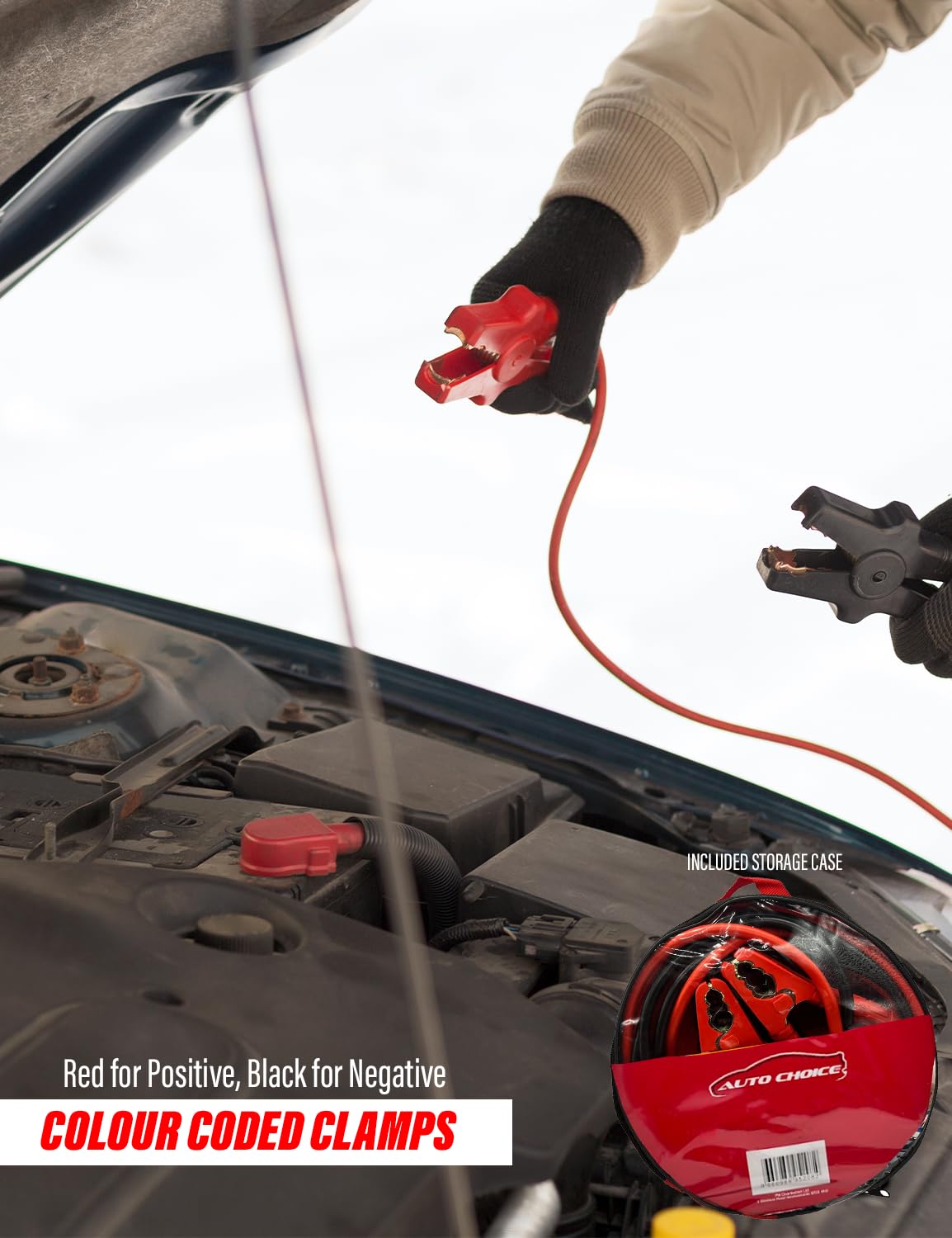 Xtremeauto Cavi di avviamento resistenti per auto e furgoni fino a 3,0 l - 3,7 m 900A 25 mm² cavi di avviamento batteria con custodia