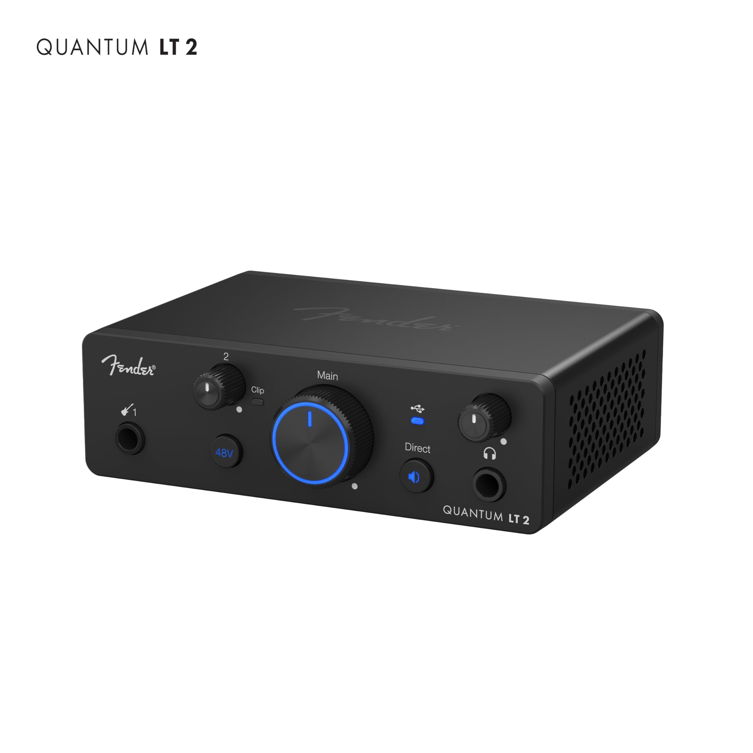 Fender Quantum LT 2 | Interfaccia audio USB-C per produzione musicale, preamplificatore microfonico MAX-HD, ingresso strumento, driver a bassa latenza, loopback, Mac & PC