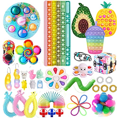 Fidgets, Fidget Pack, Fidget Popper Fidget Toys, Figetsss Toys Sets, Figetget Pack Fidget Kit Pop Toy Pack Stress Anxiety Relief Toys for Boy Girl(Fidget Popper-1)