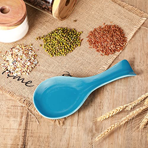 Image of Patelai Ceramic Spoon Rest Spoon Holder Stovetop for Kitchen Stove Coffee Bar Accessories Christmas Gift(Blue,Classic Style)
