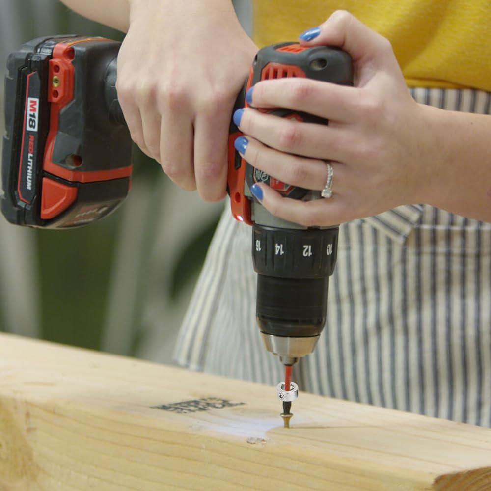 9 Pezzi Stop di Profondità Trapano Profondità Anello Posizionatore Anelli per Punte di Trapanoin con la Chiave Esagonale per la Lavorazione del Legno