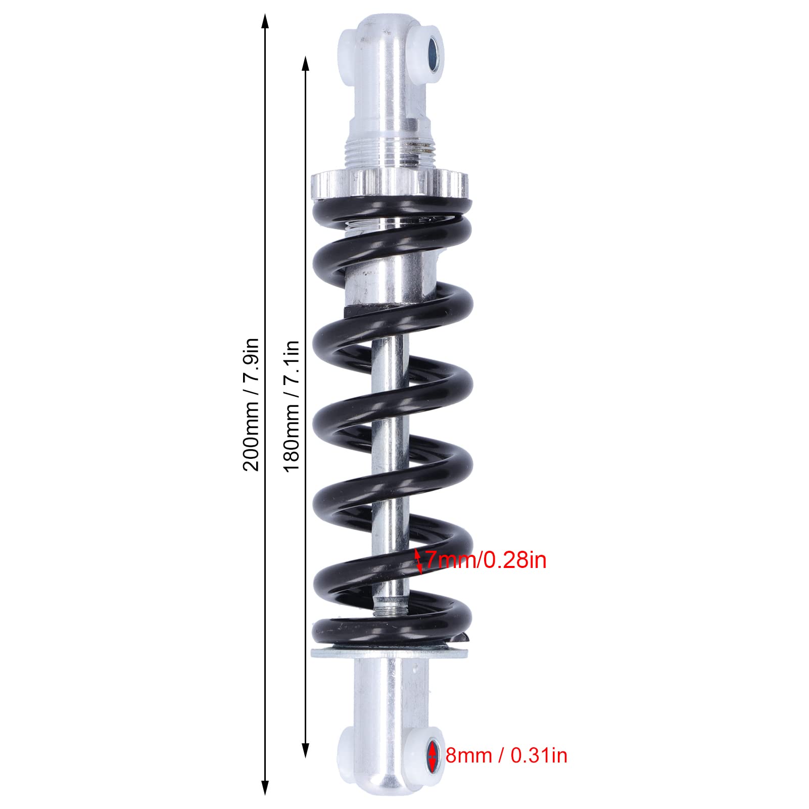 Ammortizzatore, 180mm 1500LB Ammortizzatore a Molla di Sospensione in Lega di Alluminio per Mountain Bike Motocicletta Elettrica Go Kart Dirt Bike