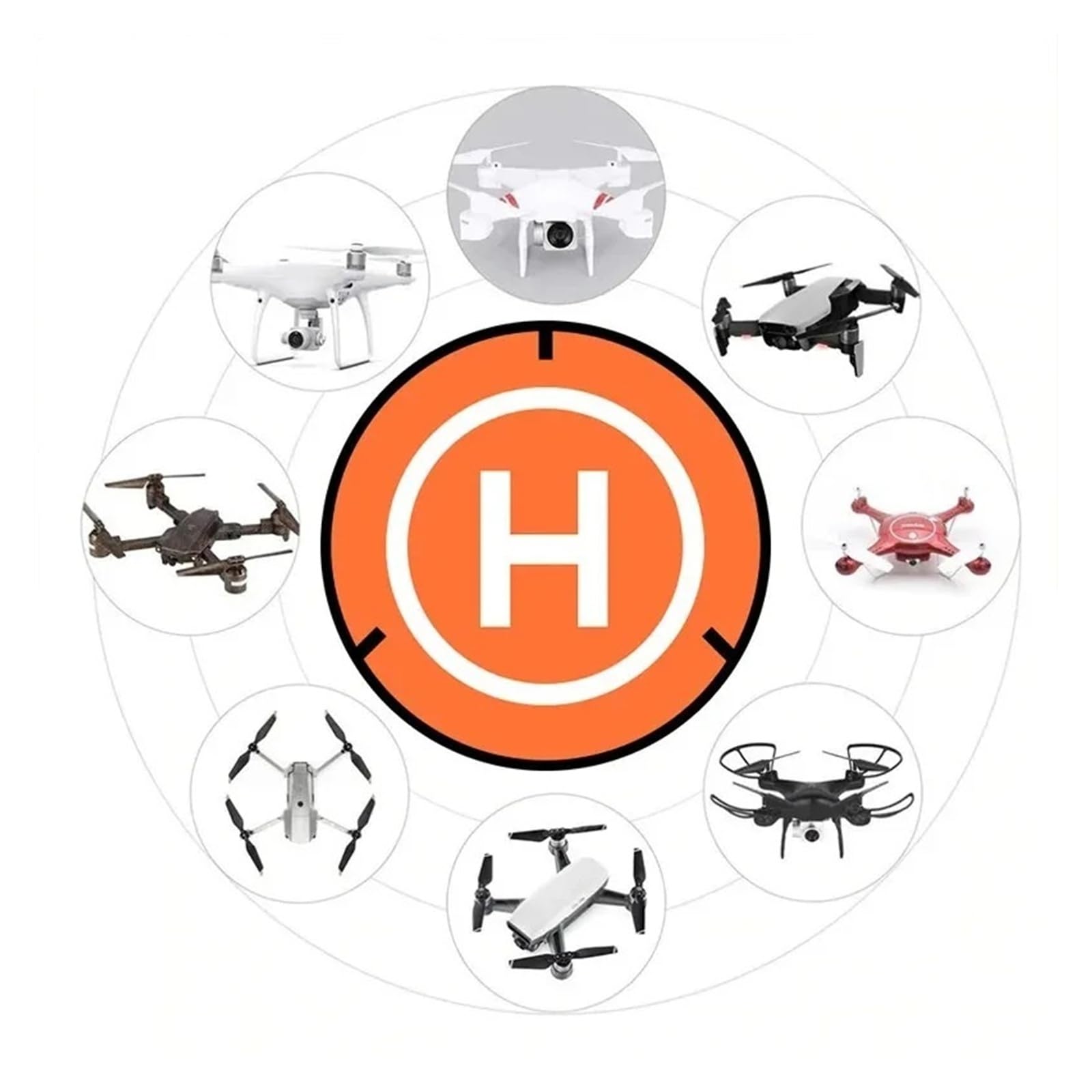 Składana podkładka do drona, 55 cm, wodoodporna, przenośna helipad RC z gwoździami i torbą do DJI do mini Spark Quadcopter