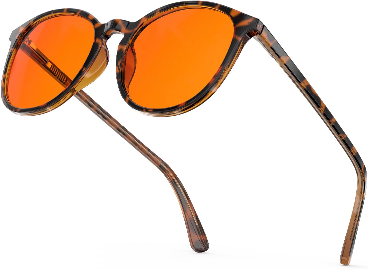 Bloomoak 99% Orange Blue Light Blocking Glasses,Retro Trendy Round Style,Relieve Eye Fatigue,Improve Sleep For Screens/Games - Image 7