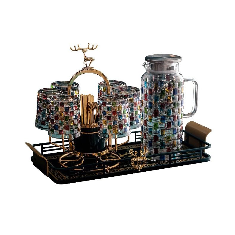 Ensemble carafe eau et tasse à thé en verre pour vos moments de détente au salon