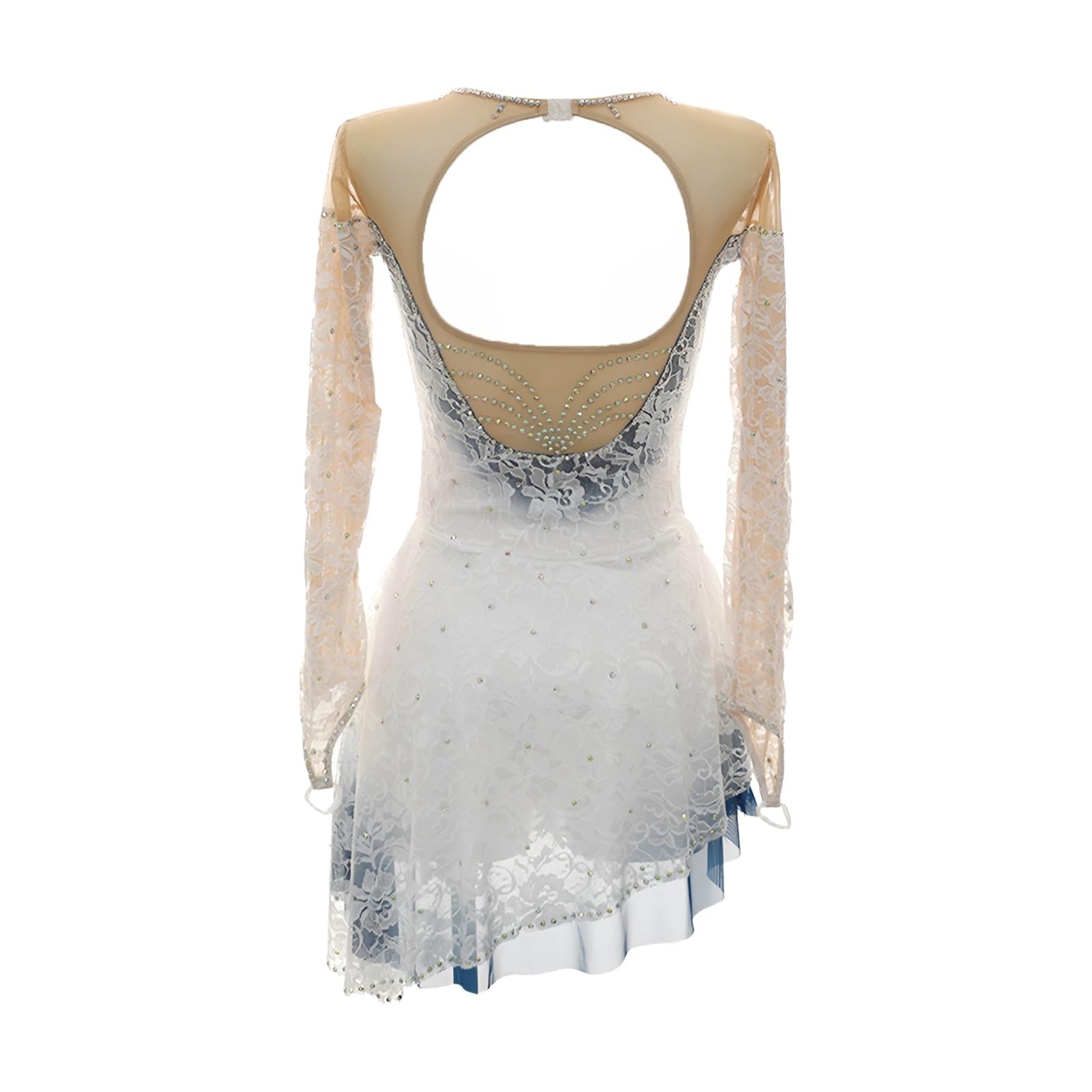 Vestido De Patinaje Artístico Sobre Hielo For Niñas Y Mujeres, Trajes De Práctica De Patinaje Sobre Hielo Profesional De Manga Larga For Espectáculo De Vacaciones