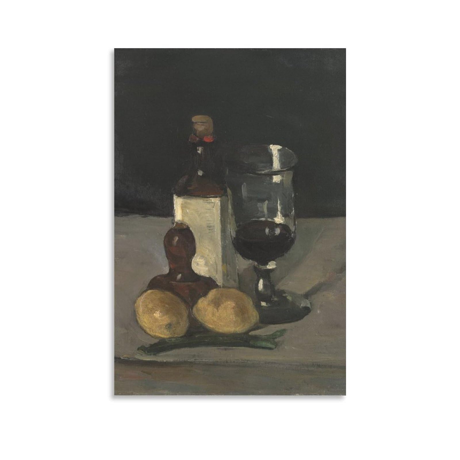 SXDMOUBK Still Life with Bottle, Glass, And Lemons, 1867-9 by Paul Cézanne Wall Art Prints Poster Artworks Picture Print Painting Canvas Decor Home Decorative 20x30inch(50x75cm)