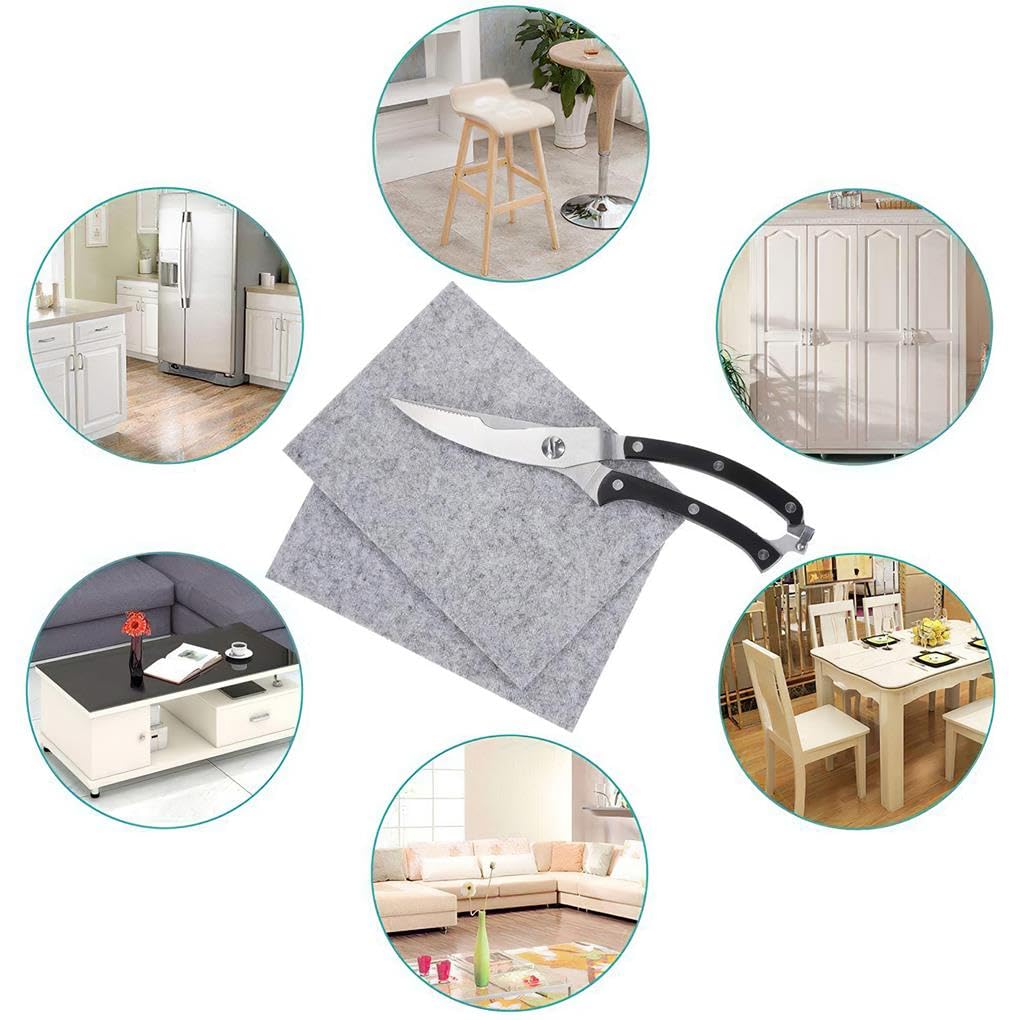 Set di 10 nastri autoadesivi in feltro per mobili, su un lato, resistenti, colore grigio, insonorizzanti, per proteggere il tavolo, 1000 x 50 x 5 mm