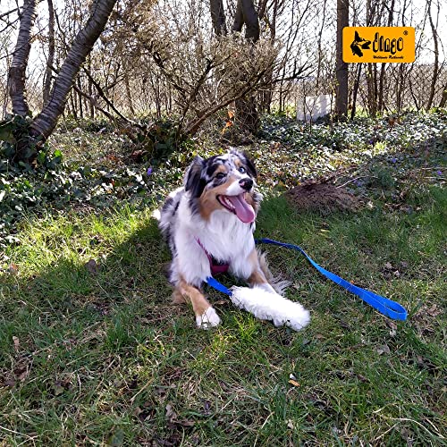Dingo Hundespielzeug aus echtem Lammfell mit Griff Apporte Motivation Spiel Zerrspielzeuge Training Blau Griff 15583